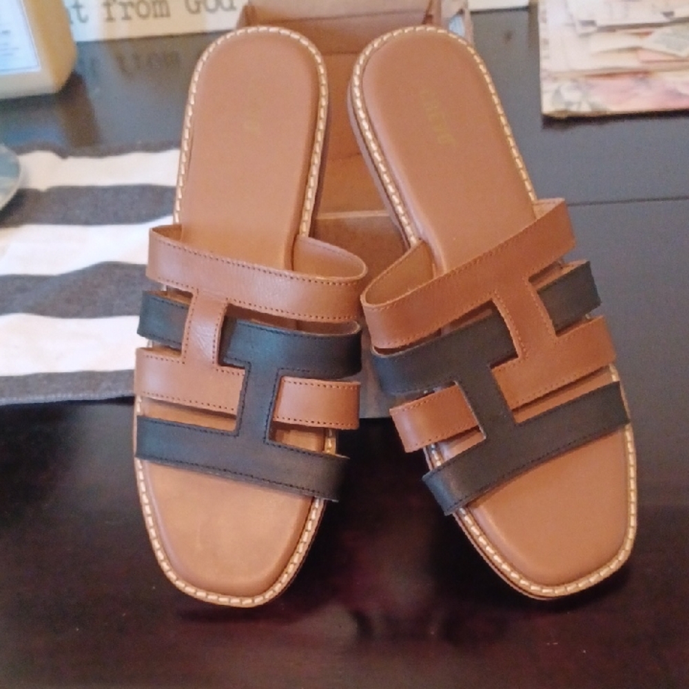 (Nwot) Brown and Black Women's Sandals